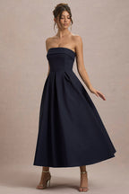 ANNE | Vestido Midi Elegante con Escote recto