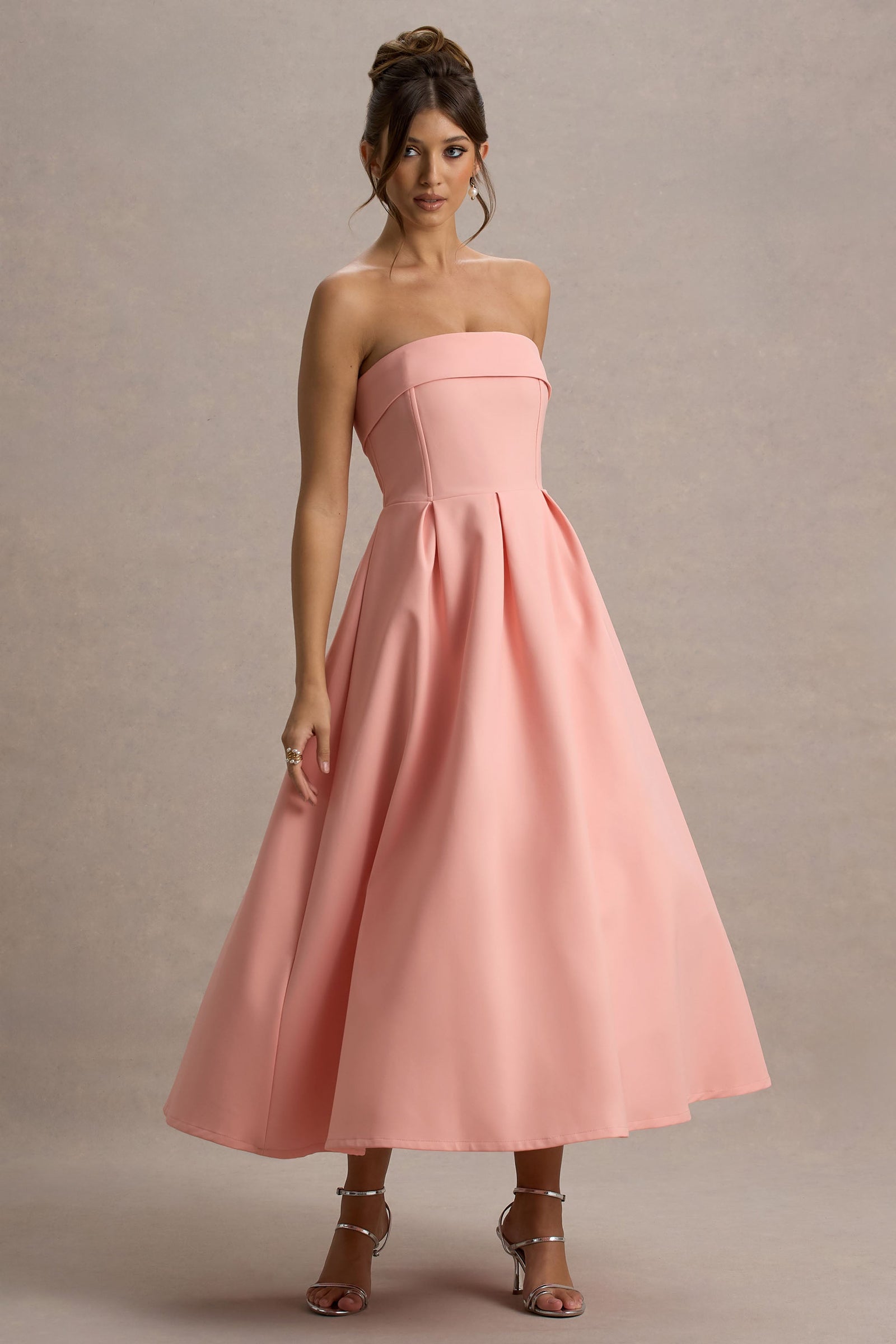 ANNE | Vestido Midi Elegante con Escote recto