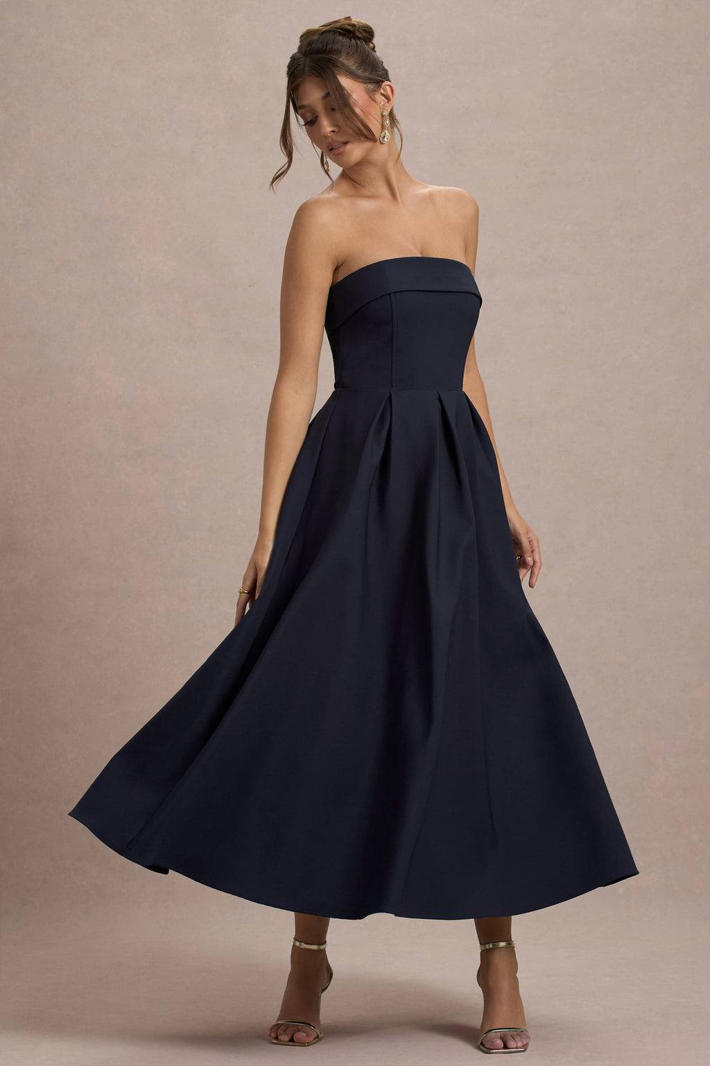 ANNE | Vestido Midi Elegante con Escote recto