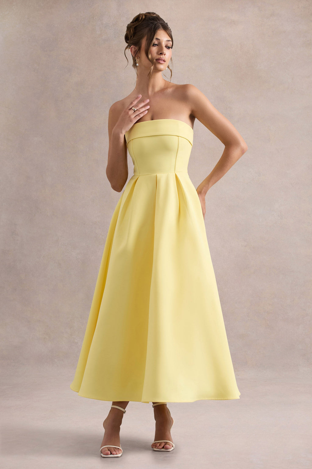 ANNE | Vestido Midi Elegante con Escote recto