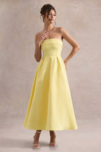 ANNE | Vestido Midi Elegante con Escote recto
