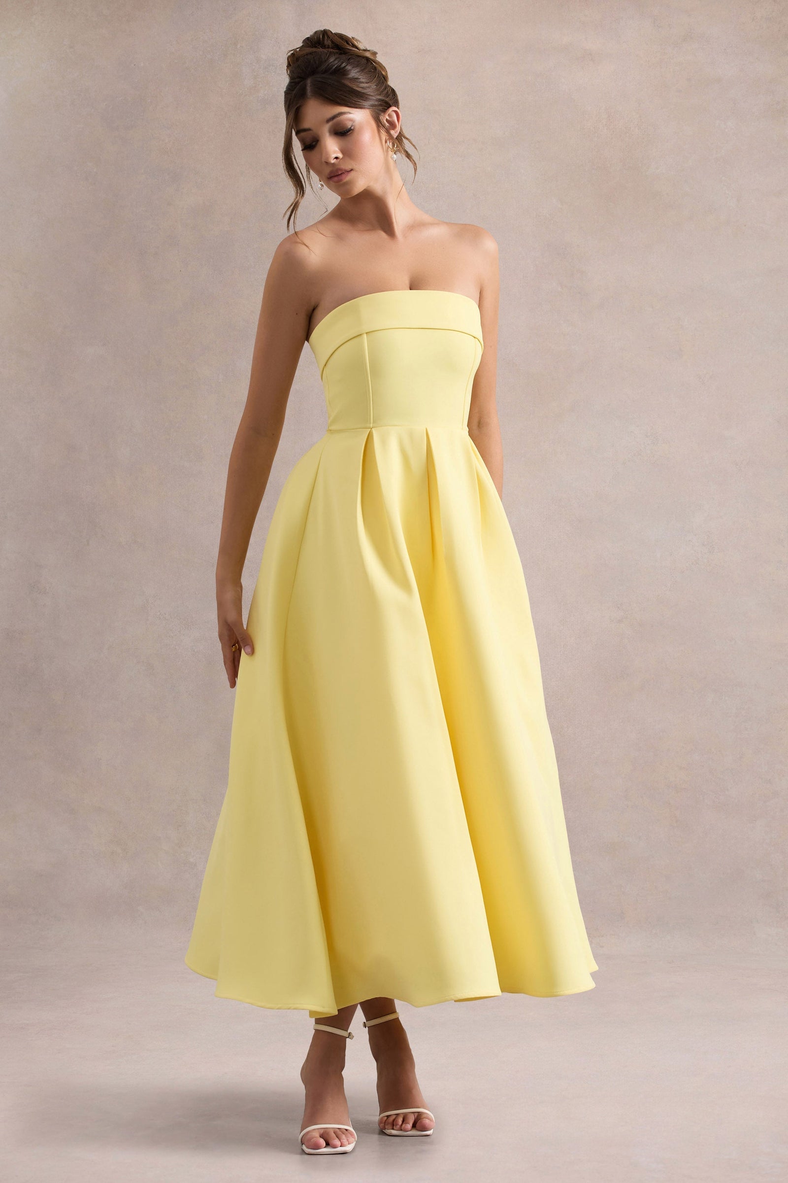 ANNE | Vestido Midi Elegante con Escote recto