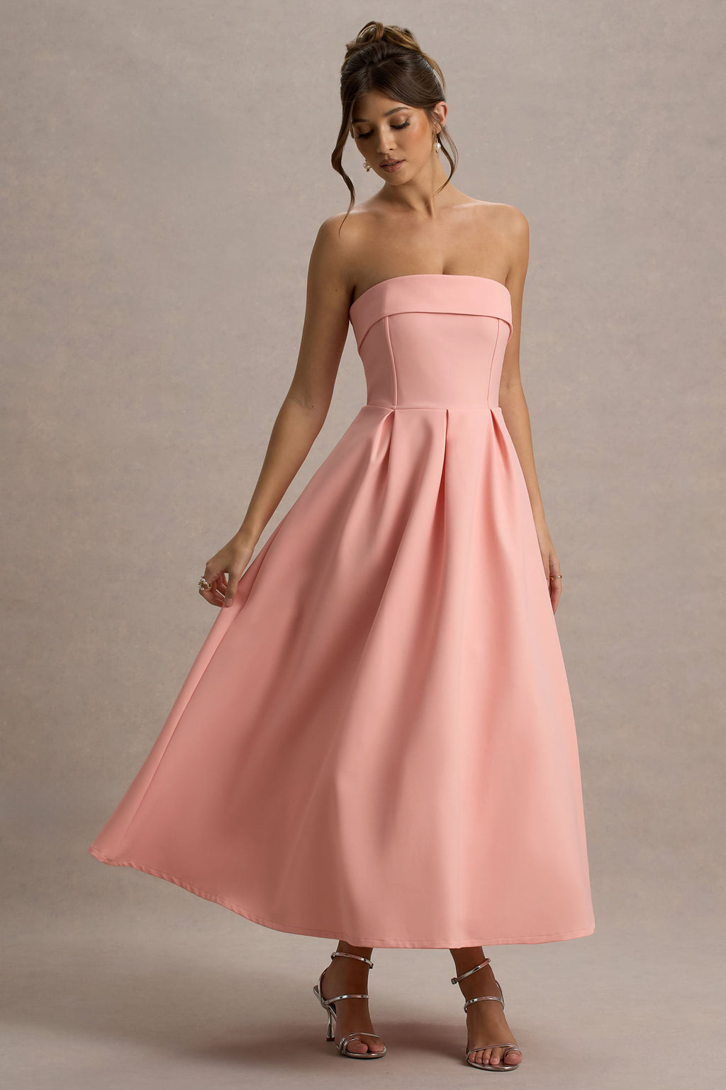 ANNE | Vestido Midi Elegante con Escote recto